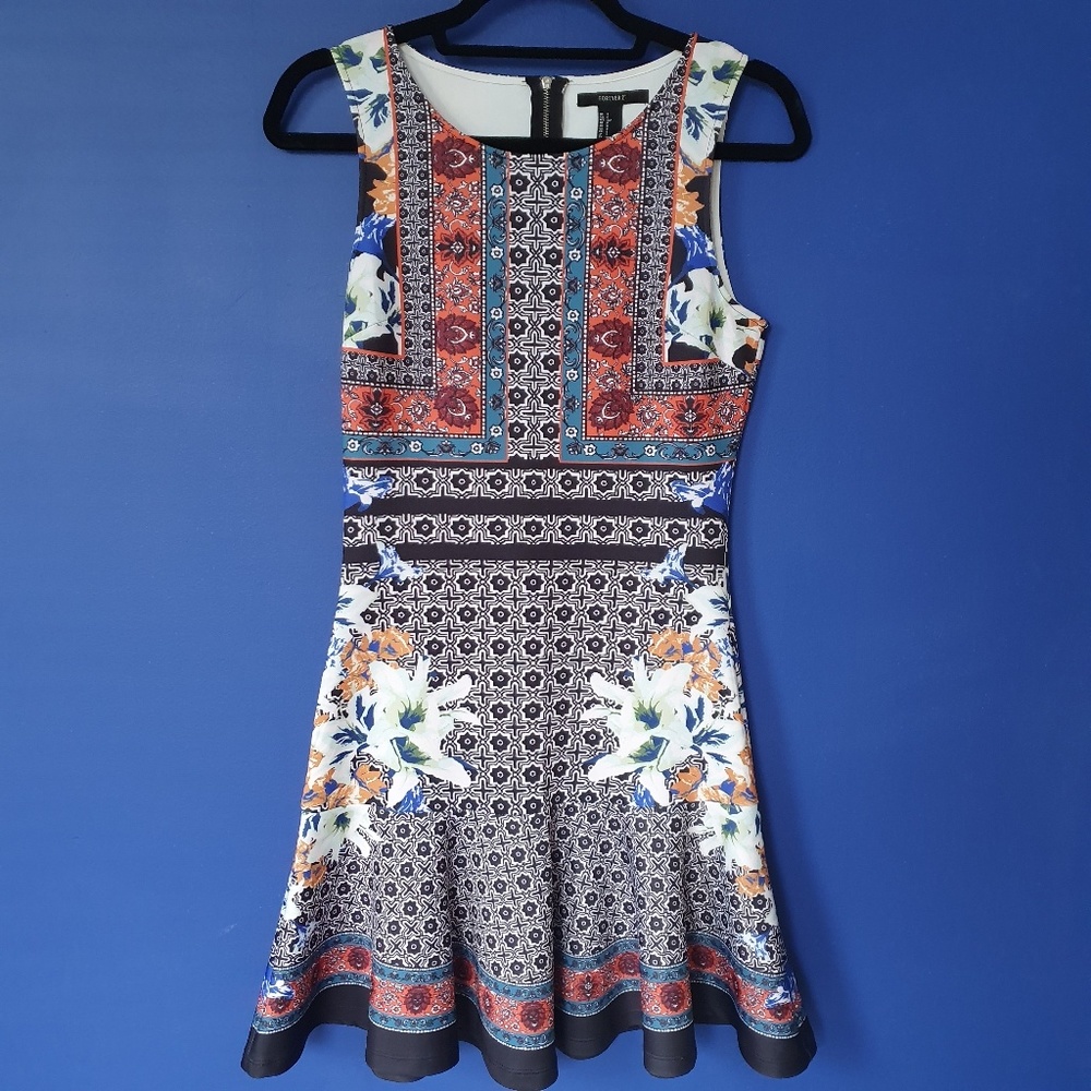Floral/Geometric Patterned Dress by Forever 21
